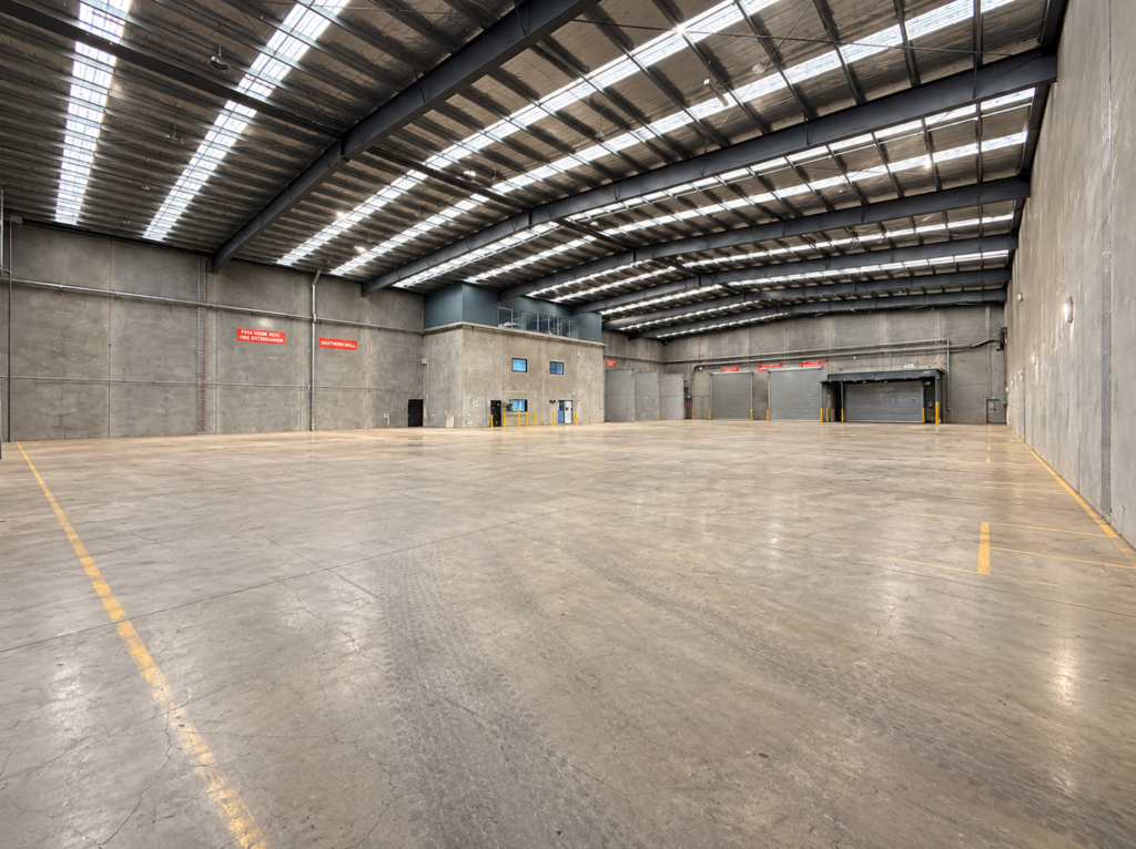 Interior of the 2,000sqm warehouse at Truganina showing 10m internal clearance